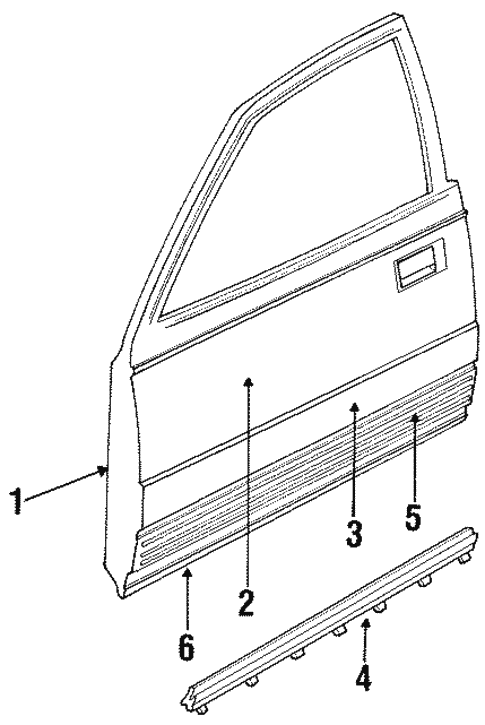 Door & Components for 1990 Ford Probe #0