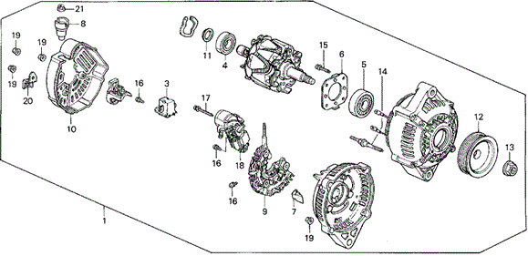 ENGINE/ALTERNATOR (DENSO) for 1992 Honda CIVIC SEDAN #1