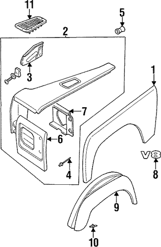 Defender 90 FENDER & COMPONENTS