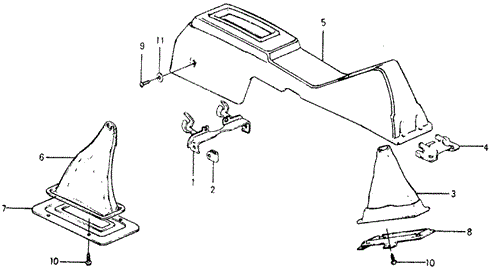 CHASSIS/CENTER CONSOLE for 1978 Honda ACCORD HATCHBACK #1