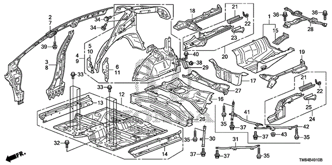BODY / AIR CONDITIONING/FLOOR - INNER PANEL for 2013 Honda INSIGHT #1