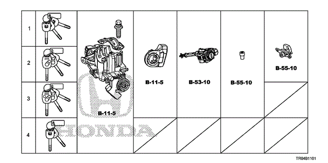 ELECTRICAL / EXHAUST / HEATER / FUEL/KEY CYLINDER SET for 2012 Honda CIVIC SEDAN #1