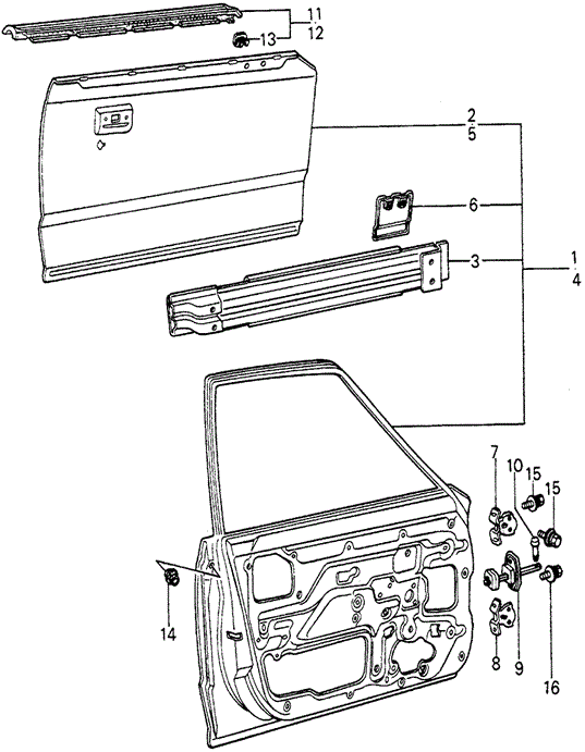 BODY / AIR CONDITIONING/DOOR PANEL (2) for 1982 Honda CIVIC 5-DOOR #1