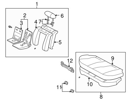 BODY/REAR SEAT COMPONENTS for 1998 Toyota Corolla #4