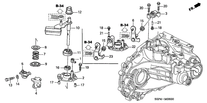 Transmission - Manual/MT Shift Arm - Shift Lever for 2004 Honda CIVIC COUPE #1