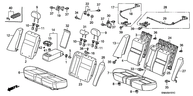 Interior/Bumper/Rear Seat (Fall Down Separately) for 2006 Honda CIVIC SEDAN #1
