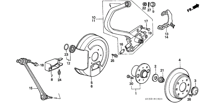CHASSIS/REAR KNUCKLE - BRAKE DISK for 1989 Honda ACCORD SEDAN #1