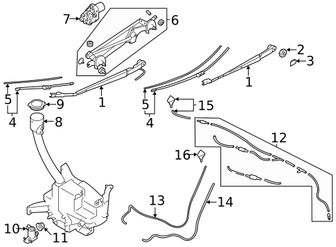 Wiper & Washer Components for 2020 Subaru Legacy #0
