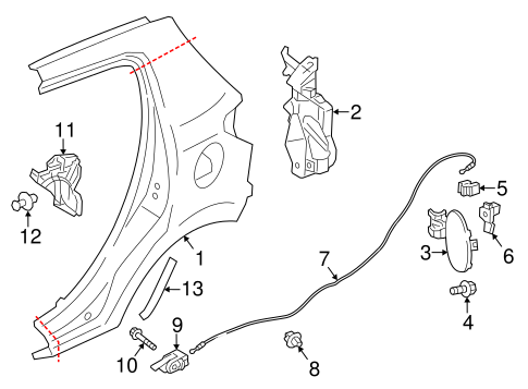 Quarter Panel & Components for 2015 Mitsubishi Mirage #0