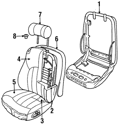 XJ12 FRONT SEAT COMPONENTS 2