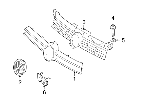 Grille & Components for 2004 Volkswagen Golf #0