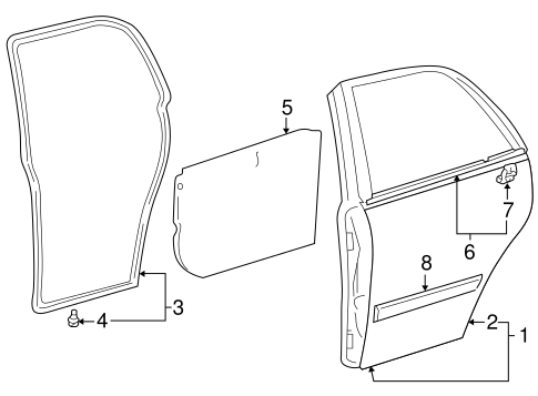 BODY/EXTERIOR TRIM - REAR DOOR for 1998 Toyota Corolla #1