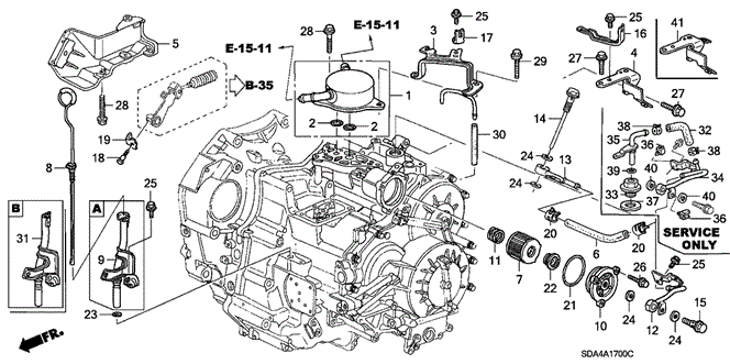 Transmission - Automatic/AT Oil Level Gauge - ATF Pipe (V6) for 2003 Honda ACCORD SEDAN #1