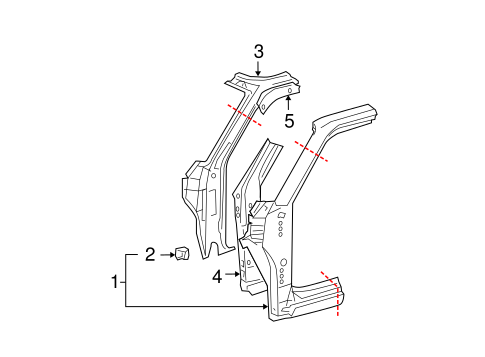 BODY/HINGE PILLAR for 2005 Scion xB #1