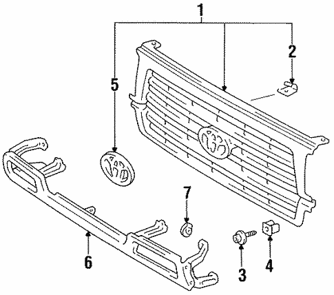 Grille & Components for 1996 Toyota Land Cruiser #0