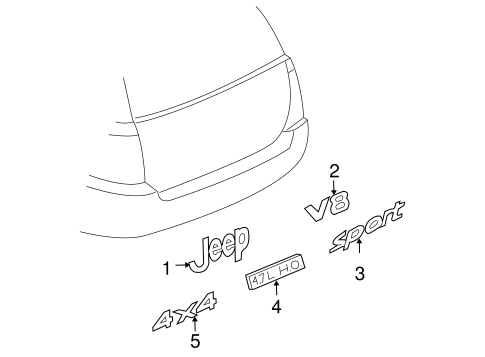 Grand Cherokee EXTERIOR TRIM - LIFT GATE