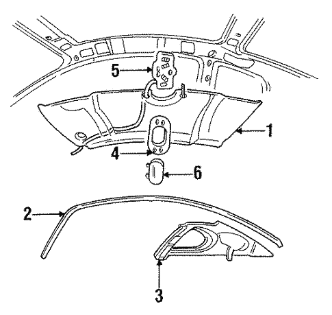 Body/Interior Trim - Roof for 1996 Ford Mustang #1