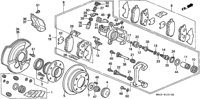 CHASSIS/REAR BRAKE (DISK) for 1993 Honda CIVIC SEDAN #1