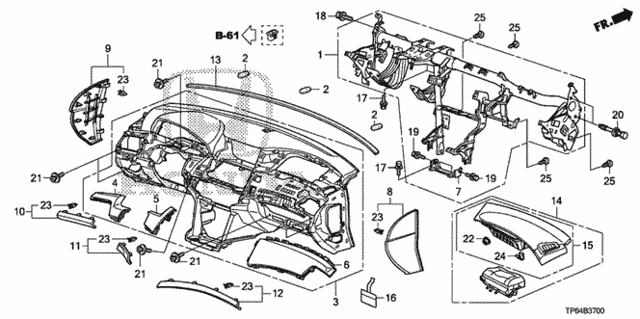 Instrument Panel (1) for 2011 Honda Accord Crosstour #0