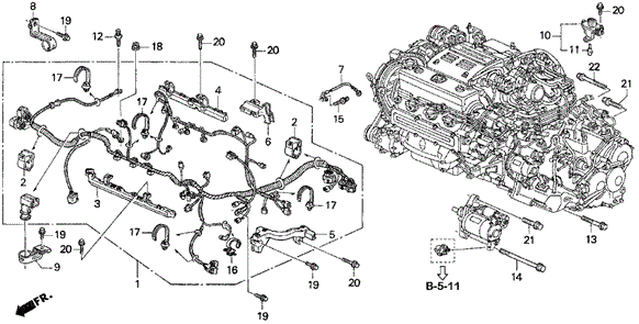 ENGINE/ENGINE WIRE HARNESS (V6) for 1995 Honda ACCORD SEDAN #1