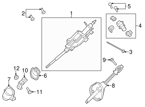 Steering/Steering Column Assembly for 2009 Ford Escape #1