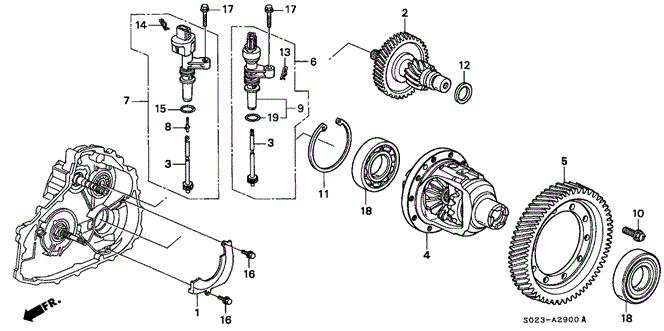 Transmission - Automatic/CVT Differential Gear for 1996 Honda CIVIC COUPE #1