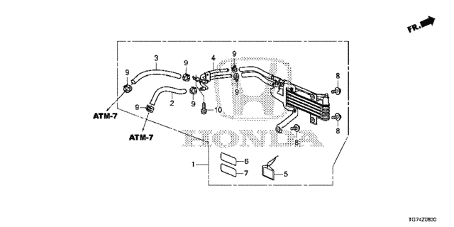 ATF Cooler Kit (6AT) for 2017 Honda Pilot #0