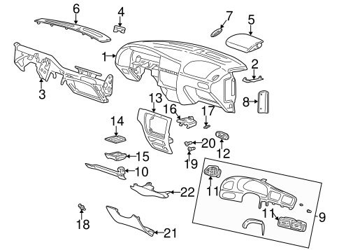 Body/Instrument Panel Components for 2000 Ford Taurus #1