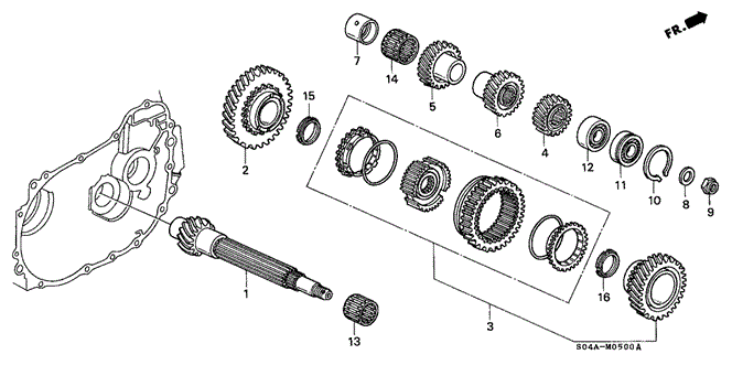 TRANSMISSION - MANUAL/MT COUNTERSHAFT for 1999 Honda CIVIC SEDAN #1