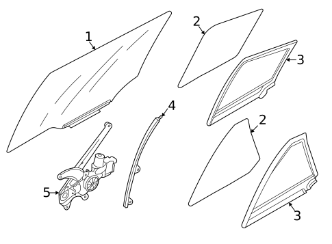 Glass - Rear Door for 2020 Subaru Legacy #0