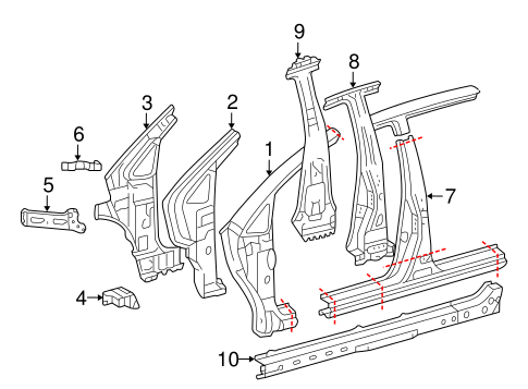 BODY/HINGE PILLAR for 2004 Toyota Prius #1