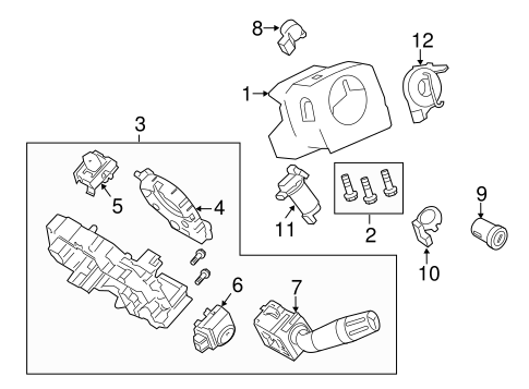 Steering/Shroud, Switches & Levers for 2011 Ford F-250 Super Duty #1