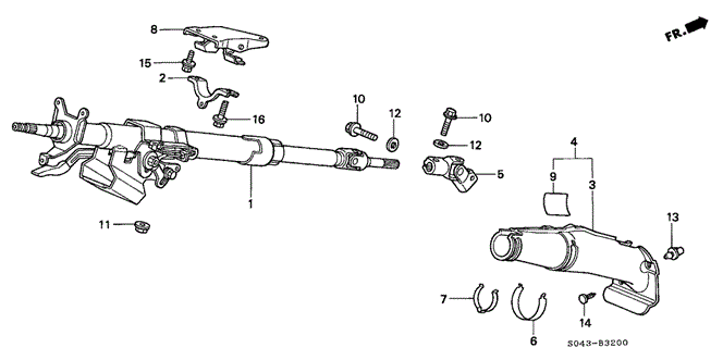 CHASSIS/STEERING COLUMN for 1996 Honda CIVIC SEDAN #1