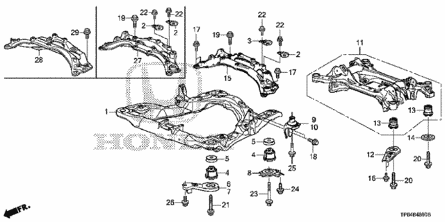 Front Sub Frame - Rear Beam for 2011 Honda Accord Crosstour #0
