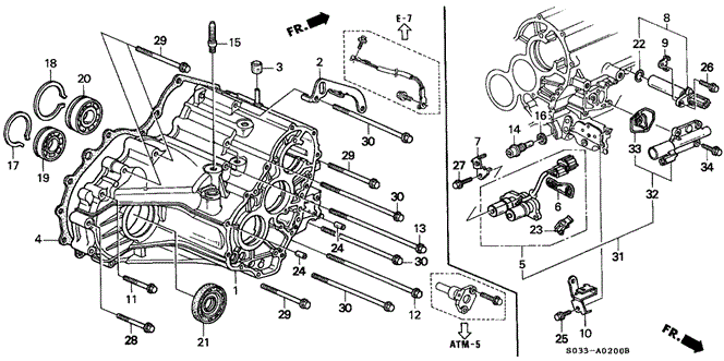 TRANSMISSION - AUTOMATIC/AT TRANSMISSION HOUSING (A4RA) for 1996 Honda CIVIC HATCHBACK #1