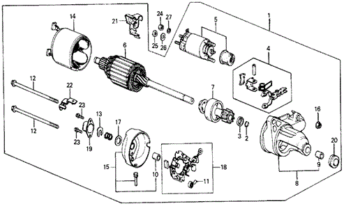 ENGINE/STARTER MOTOR (DENSO) (0.8KW) for 1984 Honda CIVIC 5-DOOR #1