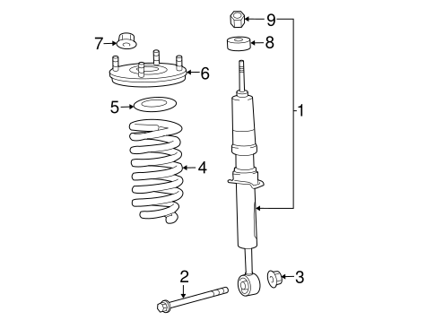 FRONT SUSPENSION/STRUTS & COMPONENTS for 2014 Toyota Land Cruiser #1