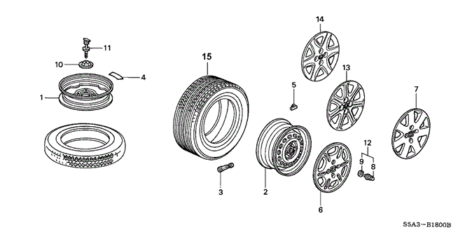 Chassis/Wheel Disk (1) for 2001 Honda CIVIC SEDAN #1