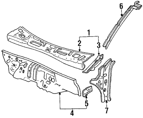 OEM Honda 60674-SB6-310ZZ - Dash Panel Reinforcement OEM Honda 60674-SB6-310ZZ - Dash Panel Reinforcement