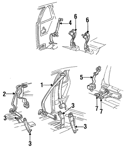 LeBaron FRONT SEAT BELTS