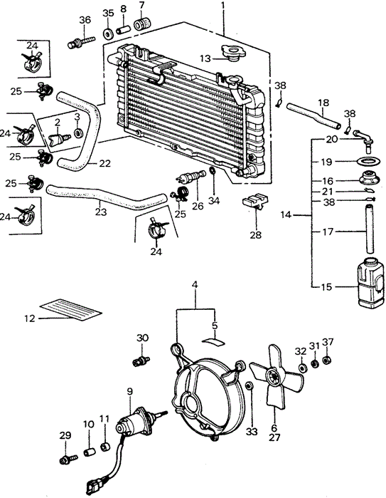 ELECTRICAL / EXHAUST / HEATER / FUEL/RADIATOR (2) for 1982 Honda CIVIC 5-DOOR #1