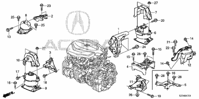 Engine Mounts (2) for 2020 Acura TLX #0