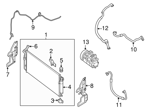 HVAC/Condenser, Compressor & Lines for 2013 Nissan Altima #1