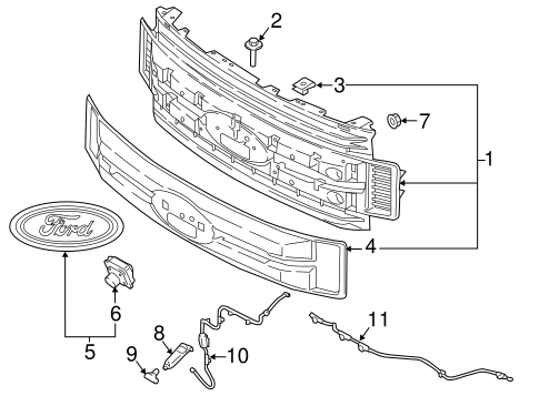 Body/Grille & Components for 2017 Ford F-250 Super Duty #2