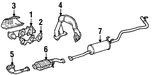 EXHAUST SYSTEM/EXHAUST MANIFOLD for 1997 Toyota T100 #1