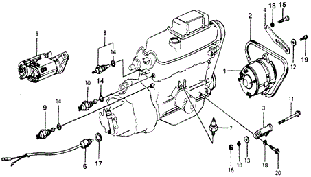 ENGINE/STARTER - ALTERNATOR - SENSOR for 1978 Honda ACCORD HATCHBACK #1
