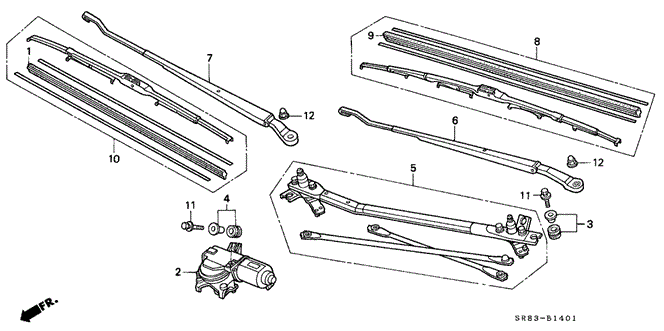 Electrical/Exhaust/Heater/Fuel/Front Windshield Wiper (Delco) (2) for 1993 Honda CIVIC COUPE #1