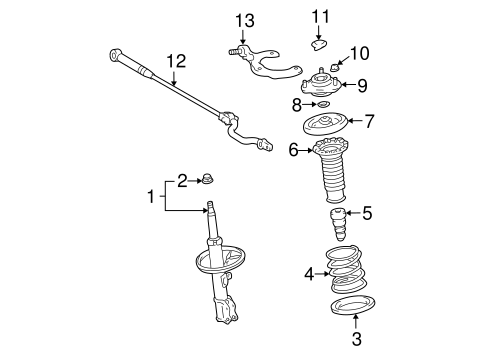 FRONT SUSPENSION/STRUTS & COMPONENTS for 2007 Toyota Corolla #1