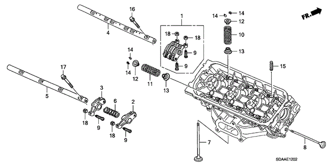 Engine/Valve - Rocker Arm (RR.) (V6) for 2007 Honda ACCORD SEDAN #1