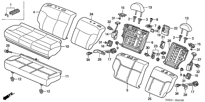 Interior/Bumper/Rear Seat for 2003 Honda CIVIC HATCHBACK #1